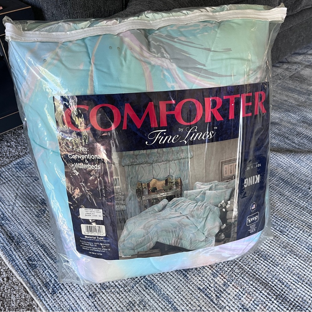 Vintage Fine Linens Aqua Comforter
